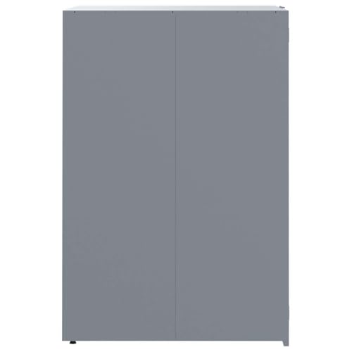 Vidaxl Copribidone Con Ruote Per 2 Bidoni Grigio 138X79X117Cm Acciaio, Copribidone Da Esterno, Copri Bidone, Copribidone In Metallo - 6
