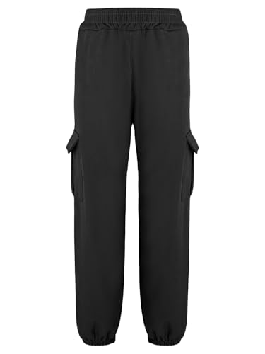 Hularka Kids Girls Boys Winter Warm Athletic Jogger Fleece Sweatpants Fall Winter Cargo Pants Trousers with Pockets3