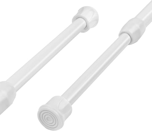 Lot de 2 tringle rideau sans percage de 40 à 70 cm, antidérapantes et antirouille, pour rideaux, sans perçage, tringle rideau extensible pour salle de bain, rideau de douche, portant à vêtements