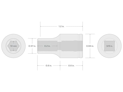 Image of TEKTON 3 /8 Inch Drive x 10 mm Shallow 6-Point Socket | SHD12110