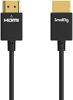 SMALLRIG Ulepszony Ultracienki Kabel HDMI 35cm/1,15 stopy (A do A), Niezwykle Elastyczny Cienki Przewód 4K, Szybka Obsługa 3D, 4K Przy 60Hz, Ethernet, ARC Typu A z Męskiego na Męskie do Kamery - 2956B