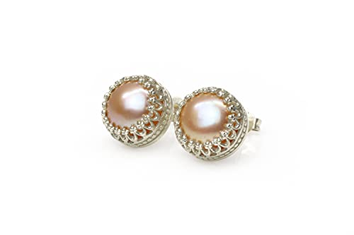 Boucles d'oreilles perle Anémone en argent massif pour femme