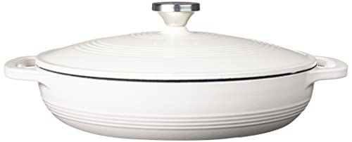 Lodge Ec3Cc13 Enameled Cast Iron Covered Casserole, 3.6-Quart, Oyster White #TOP1
