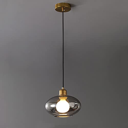 Plafonnage en verre globe luminaire suspendu chambre gris ambre