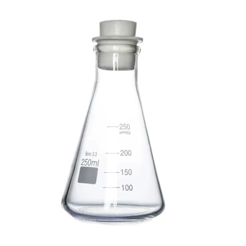 Fiole Erlenmeyer 250 ml en verre borosilicaté triangulaire pour laboratoire