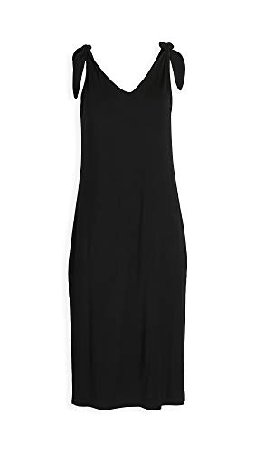cupcakes and cashmere Women's Everleigh Rayon Jersey Midi Dress with Shoulder Ties and Side Slit, Black, Small