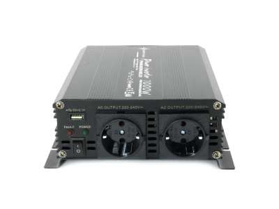 SOLARTRONICS Spannungswandler NM1000 12V 1000 Watt SCHWARZ - 2000 Watt Spitzenleistung - Wechselrichter 12v auf 230v - Blei- oder AGM-Batterie kompatibel - mit Schuko- & USB Anschluss