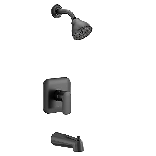 Kit de grifería para bañera y ducha Moen UT2813EPBL Rizon M-CORE 2-Series, 1 mango, acabado negro mate, válvula no incluida miniatura 2