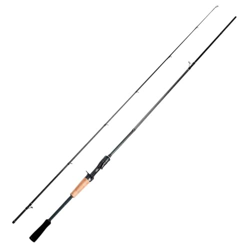 HANDING Magic L Baitcaster Rod Bass Fishing Rod 7' 2-Piece Fast Action and Medium Power with Fuji O+A Guides Cork Handle for Largemouth Bass Walleye Redfish Snook