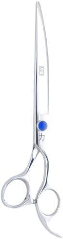 ShearsDirect Japanese 440C Stainless Curved Shear with Off Set Handle Design, 8-Inch