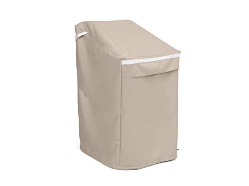 Covermates Stacking Chair Cover - Premium Polyester, Weather Resistant, Drawcord Hem, Seating and Chair Covers, 28W x 34D x 52H, Clay