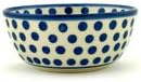 Polmedia Polish Pottery Bowl 5-inch - Polka Dot Delight Pattern Handmade in Boleslawiec Poland by Ceramika Artystyczna + Certificate of Authenticity