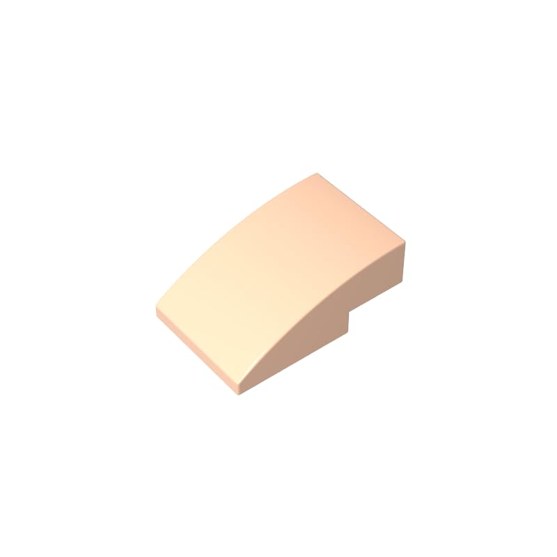 24309 Arched Brick Slope Curved 3x2 No Studs 50 Pieces GDS-1123 Compatible with Lego Building Blocks Color:Light Nougat