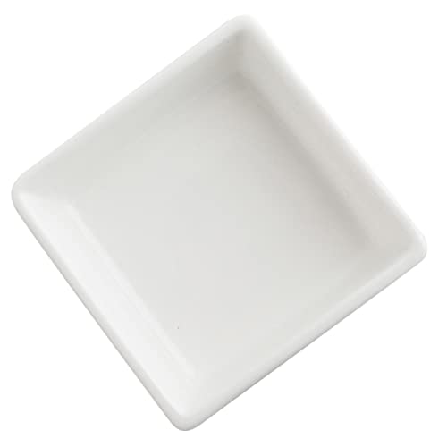 KICHOUSE Ceramic Square Gu Sauce Dish Wasabi Dish Small Dipping Sauce Bowl Seasoning Dish Appetizer Dishes Bbq Sauce Bowl Serving Dishes for Entertaining Dip Bowls Fruit Bowl Ceramics White