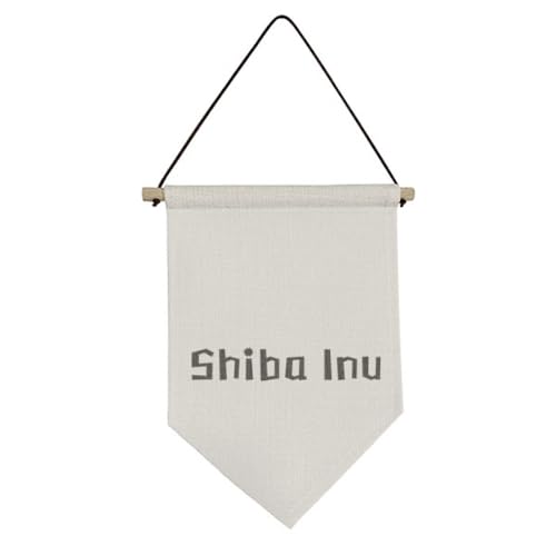 Art mural Shiba Inu bannière décorative en toile pour déco intérieure