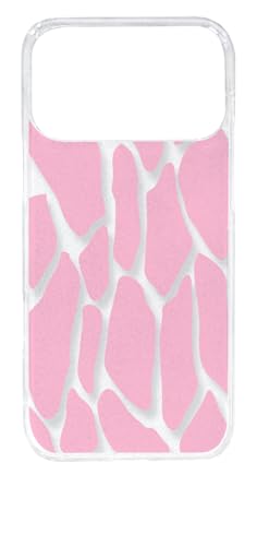 sslink iPhone17 Pro Max アイフォン17プロマックス 対応 クリア ハードケース キリン柄(ピンク)半透明透過 アニマル スマホ ケース スマートフォン カバー カスタム ジャケット