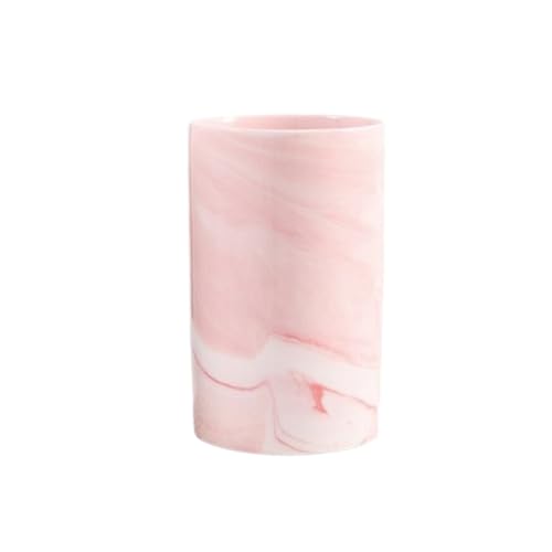 RabyLeo Marble ceramic mug creative toothbrush holder simple drinking cup. (Pink)