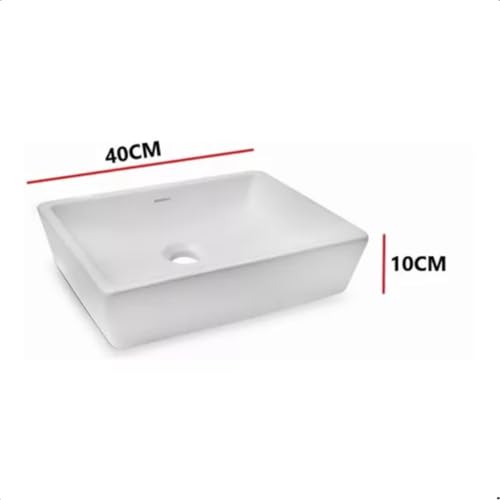 Cuba Lavabo de Apoio Retangular Branca 100% Louça 40cm Peq. Def. - Guaruja B