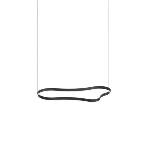 Plafonnier LED intégré Ideal Lux Waves 125 cm noir 3000K puissant