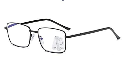 DeBrillo Gleitsichtbrille Lesebrille Progressiv Multifokus Herren Damen Metallrahmen Anti-Blaulicht Lesehilfe Sehhilfe +1.0 +1.5 +2.0 +2.5 (Sehstärke Dioptrien, 1.50), Einheitsgröße Cover