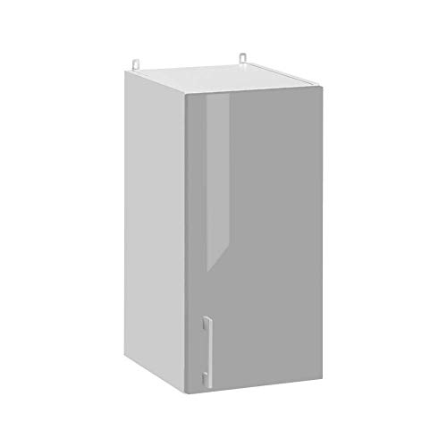 Cuisineandcie - Meuble Haut DE Cuisine ECO Gris Brillant 1 Porte L 30 cm + 1 étagère - Meuble Cuisine Rangement, Meuble Cuisine, Armoire Cuisine