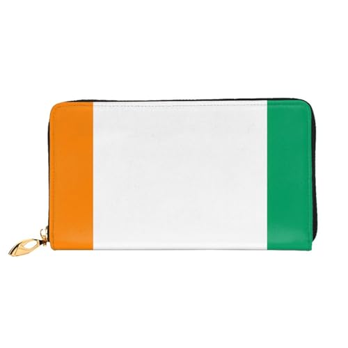 Flag of Cote d'Ivoire Women's Wallet Long Zip Around, Premium Vegan Leather Wallet with 12 Card Holders, Large Capacity,Gift Ready Packaging