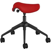 Humanscale Freedom Active Pony Stool with Lucky Red Lotus Fabric and Locking Casters High Cylinder 8"