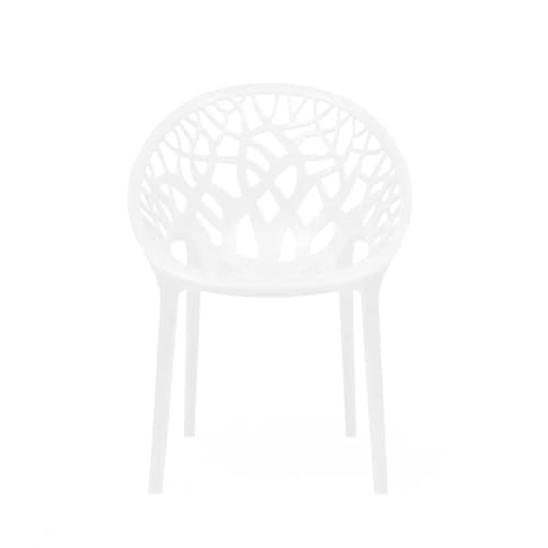 Image of Nilkamal Crystal Garden Patio Seating Chair and Table Set | 2 Chairs and 1 Table | Plastic Furniture for Indoor, Outdoor, Balcony, Cafe | Milky White
