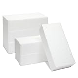 Craft Foam Block - 6-Pack Rectangle Polystyrene Foam Brick - Styrofoam Blocks for Sculpture, Modeling, DIY Arts and Crafts - White, 8 x 4 x 2 inches