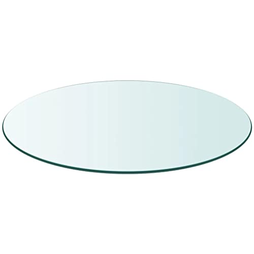 vidaXL Mesa Redonda de Vidrio Templado de 400 mm, Bandeja de Mesa para Muebles