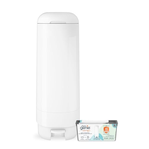 Image of Diaper Genie Signature Pail Includes 1 Easy Roll Refill with 18 Bags | Holds Up to 846 Newborn-Sized Diapers Per Refill