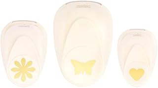 Vaessen Creative Craft Paper Punch Set, Heart, Flower and Butterfly, for DIY Projects, Scrapbooking, Card Making and More, Multicolor, 12 x 8.5 x 4.5 cm