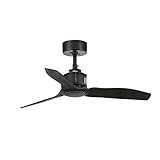 Este ventilador de techo moderno negro mate es ideal para estancias de hasta 13m2. Accionado por mando a distancia, incluido.