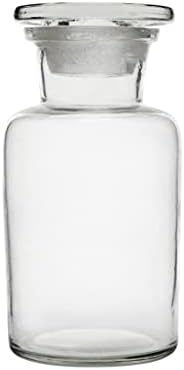EISCO Reagent Bottle, 250ml - Wide Neck - Includes Tight Fitting Glass Stopper - Soda Glass Labs image 5