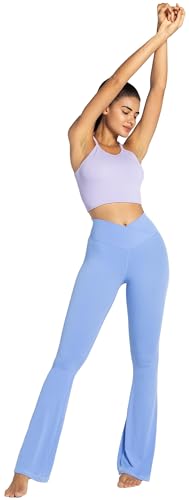 Image of Sunzel Flare Leggings, Crossover Yoga Pants with Tummy Control, High-Waisted and Wide Leg