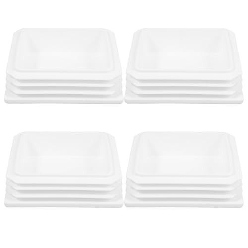 SOPOTUTU 4 Stück Teiliges Quadratische Zaunpfostenkappen Weiß Abs Langlebiger Schutz für Metallpfosten und Staubdicht als Zaunzubehör und Pfostenabdeckung Geeignet