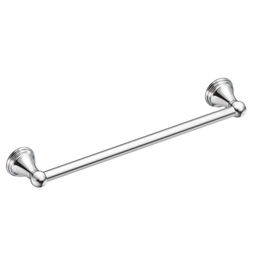 Image of Moen Preston Collection Chrome 24-Inch Single Bathroom Towel Bar, Wall Mounted Hanger for Bath or Kitchen, DN8424CH (Pack of 4)