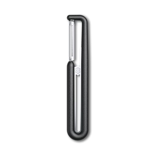 Victorinox Pelador Nova-I, pelador para verduras, frutas, filo recto, doble filo, extra afilado, Swiss Made, negro