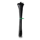 HPER Fascette stringicavo, 290 mm x 4,8 mm, 100 pezzi, 15-30% in più di forza di trazione/stabilità, resistenti alle intemperie, resistenti ai raggi UV