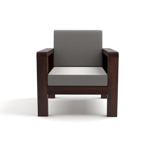 Image of Sheesham Wooden 6 Seater Sofa for Living Room | Solid Wood Sofa with Cane Side Panel| Rosewood Sofa Set for Home & Office | Lounge (Walnut Finish, 3+2+1 Seater)