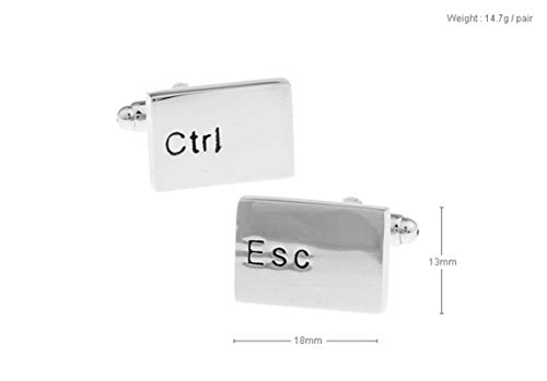 Daesar mancuernillas rectangulares para camisa plateadas miniatura 5