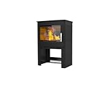 Poêle À Bois Fonte Étanche 8.7kw, Odélya Bûcher, Noir   FR9016150B