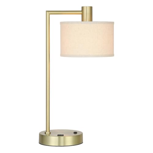 XiNBEi Lighting Table Lamp USB Desk Lamp for Bedroom, Satin Brass