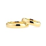4 mm Wedding Ring Set 14K Gold Plated Couple Matching Wedding Band Set Personalized Man and Woman Silver Wedding Ring Set