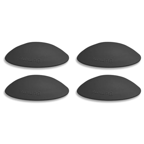 Bumms Türstopper für Boden und Wand Schwarz selbstklebend ohne bohren [4 Stück] - Ø 60 mm - Wandpuffer für Wandschutz aus Gummi - Türpuffer für Türanschlag Türgriffschutz bei Wänden
