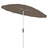 Doppler Aluminium Sonnenschirm Asia Look SL-AZ 250 Auto Tilt - Ideal für den Garten - ca. 250 cm - Knickbar - Greige-Taupe