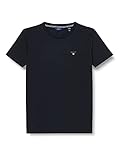 Rundhalsausschnitt GANT Jungen T-shirt THE ORIGINAL SS T SHIRT, Schwarz, 158 EU