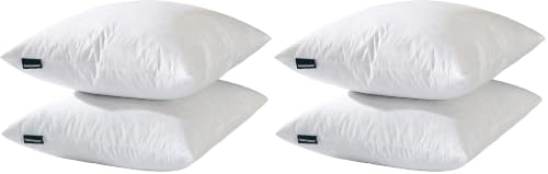 Image of basic home Hotel-Style 18x18 Goose Feather Pillow Insert for Sofa & Bed - 100% Odorless & Plump Cushion Filler - 233TC Cotton with Inner Liner to Prevent Poking (18x18 Inch) (Pack of 2)