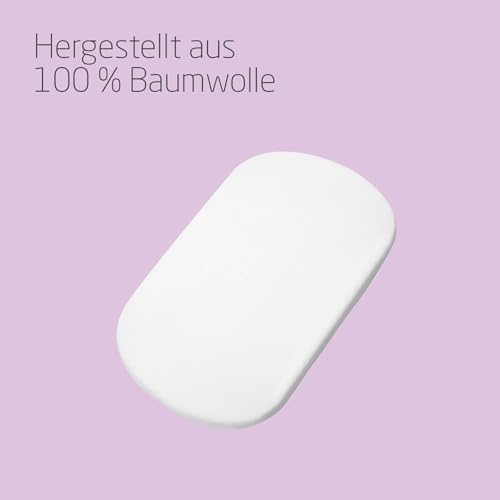Maxi-Cosi Iora, Spannbettlaken aus 100 % Baumwolle, 2er-Pack, Weiß – Ansicht 3