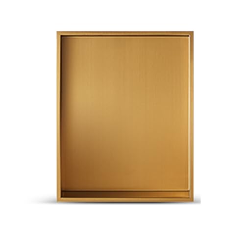 Niche de douche carrée dorée 30,5 cm en acier inoxydable brossé pour mur de salle de bain